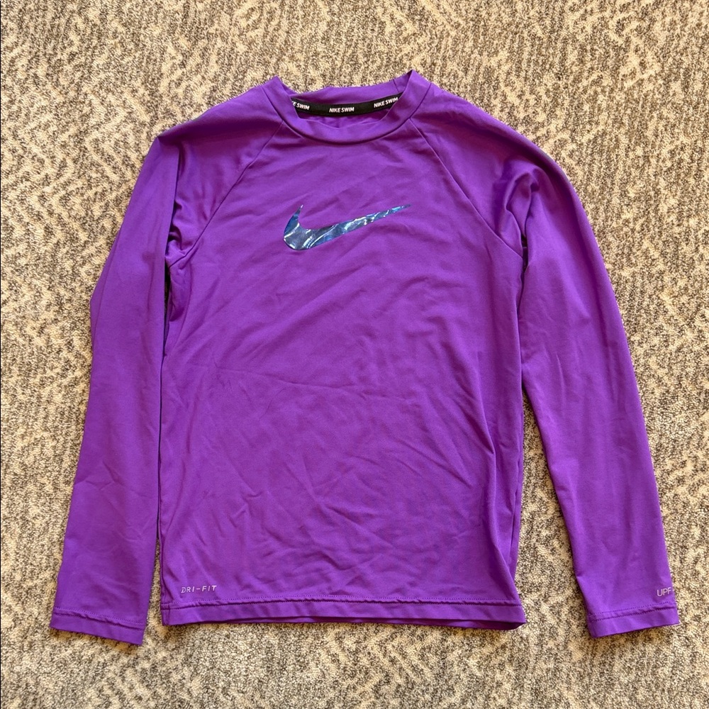 Nike Swim Purple Long Sleeve Rashguard, size S